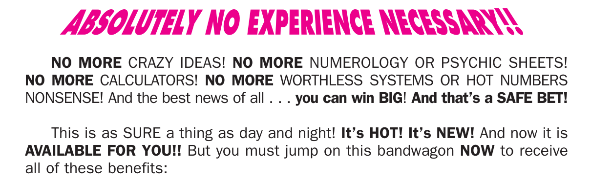 absolutely no experience necessary!!